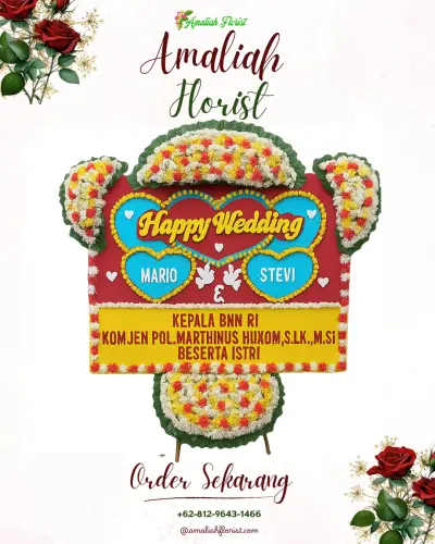 Karangan Papan Bunga Pernikahan di Jrebeng Kidul